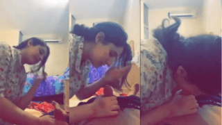 Adorable Girlfriend Gives Sloppy Blowjob to Her Boyfriend – Goes Viral