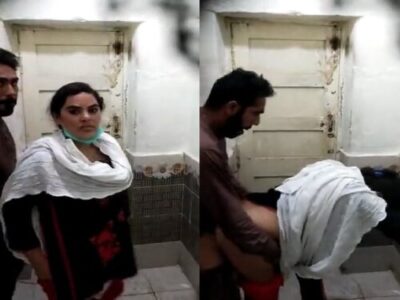 Pakistani bhabhi caught in bathroom for doggystyle sex