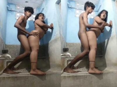 Passionate Indian couples intimate encounter in bathroom captured on camera