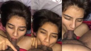 Sensual girlfriend gives intimate blowjob in leaked video