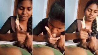 Village girl drinks and gives a handjob in a steamy video